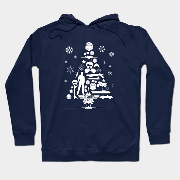 Top Gun Christmas Tree Silhouette Hoodie by Rebus28